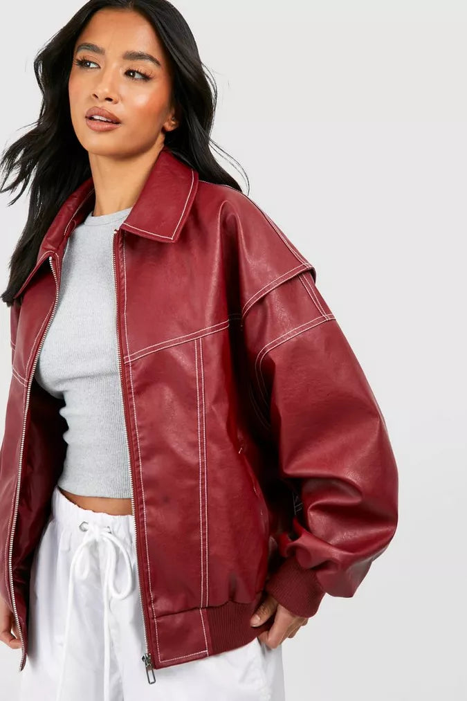 VOGUE™ - Oversized Leather Jacket